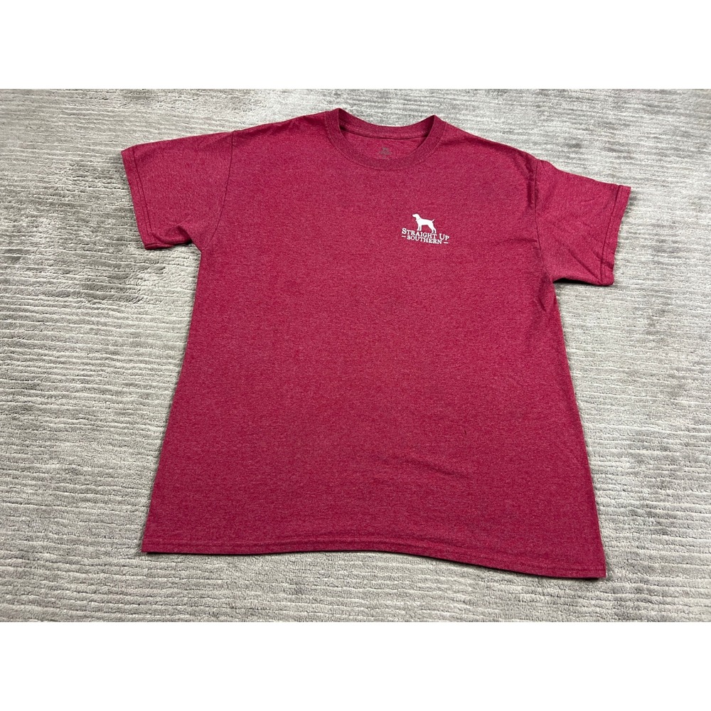 Straight Up Southern T-Shirt Mens Large Red Shotgun Shell Graphic Hunting Tee